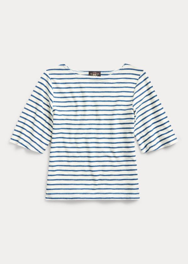 Women's Ralph Lauren Stripe Boatneck Tops | 957810VPM